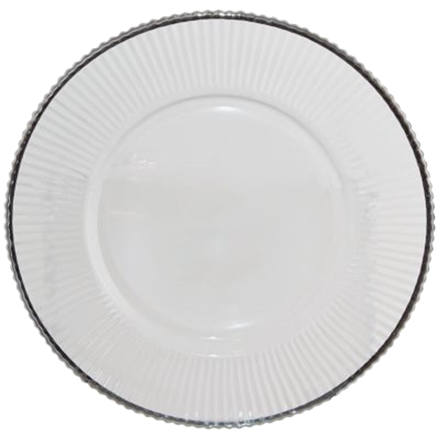 Diva Charger Plate Silver Rim 33cm - Weskus Ditjies & Datjies