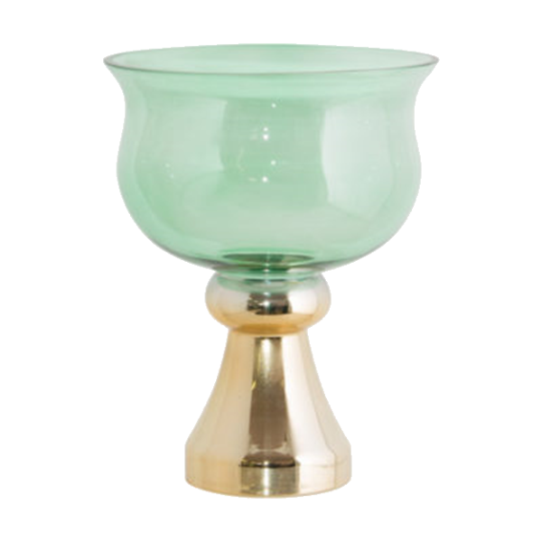 MINT GREEN VASE GOLD BASE 25 CM.png