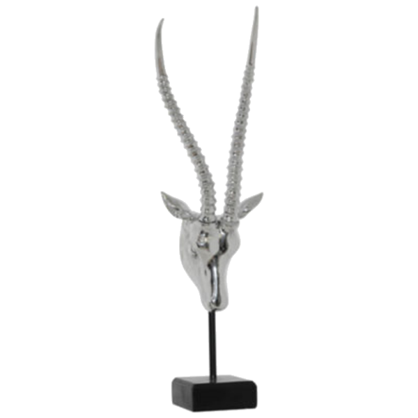 SILVER ANTELOPE HEAD ON PLINTH 78.png