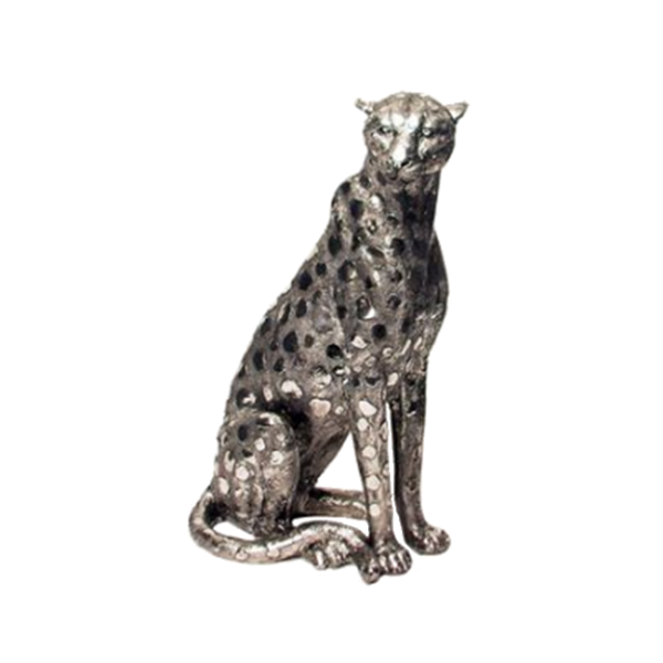 SILVER LEOPARD SITTING 38cm.png